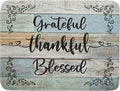 Rustic Wood Dish Drying Mat 18x24 Inch Grateful Thankful Blessed Kitchen by Giwawa