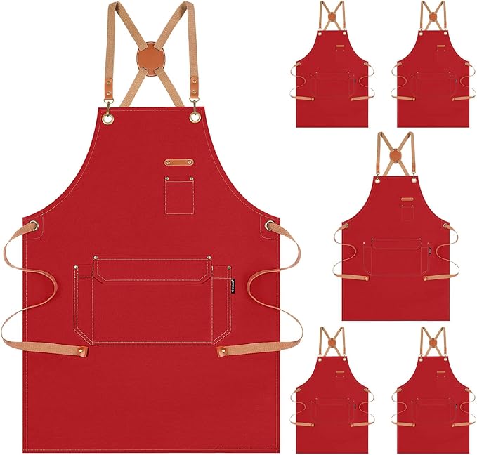 Genixart 6 Bulk Pack Chef Apron by Genixart