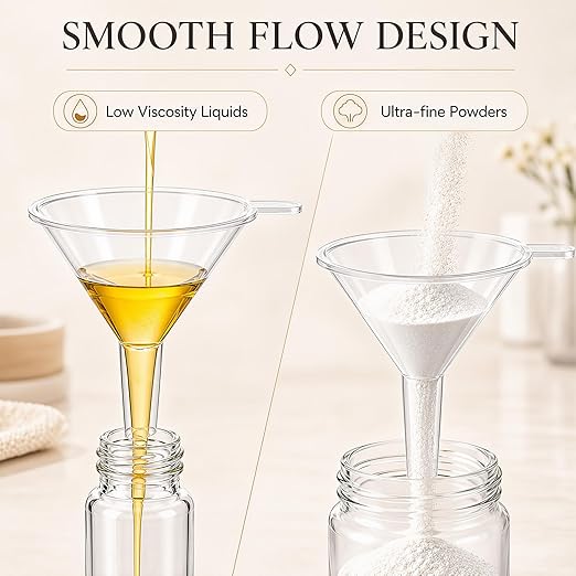 Hoolerry 200 Pcs Small Funnel for Filling Small Bottles Clear Plastic Mini - Image 3