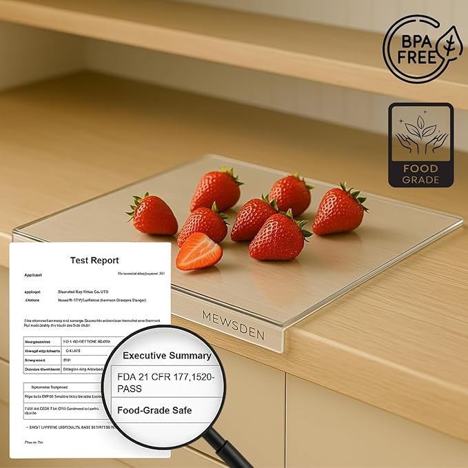 Acrylic Cutting Board with Counter Lip, Non-Slip Cutting Board - Image 3