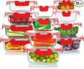 KOMUEE 24 Pieces Glass Food Storage Containers Set, Meal Prep Containers by KOMUEEUS