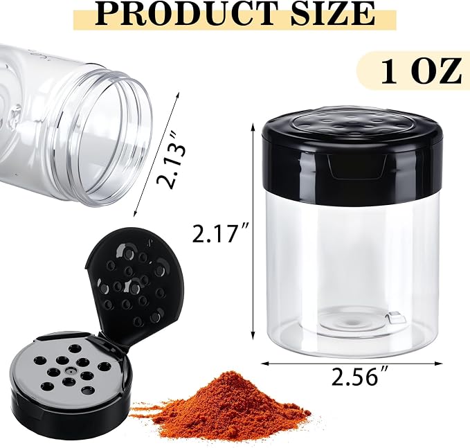 Blushtier 24 Pack 1 oz Plastic Spice Jars - Image 3