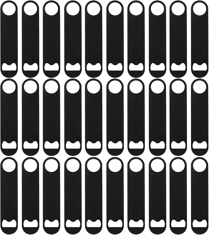 30 Pcs Flat Bottle Opener 7 Inch Black Stainless Steel Beer bottle Openers by ZCYSRLQIN