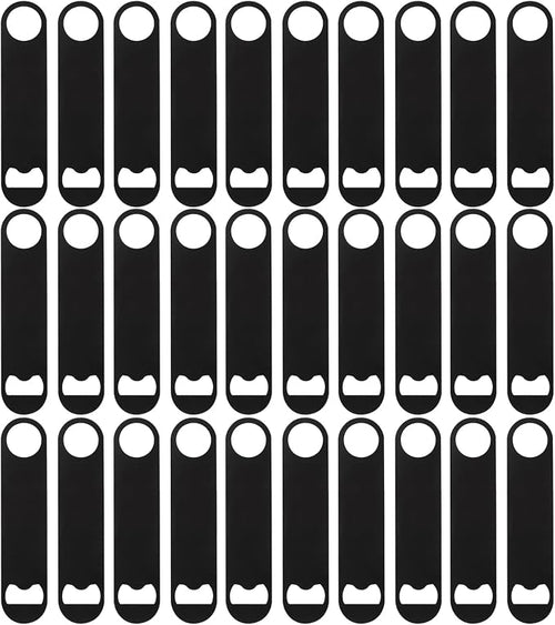 30 Pcs Flat Bottle Opener 7 Inch Black Stainless Steel Beer bottle Openers by ZCYSRLQIN