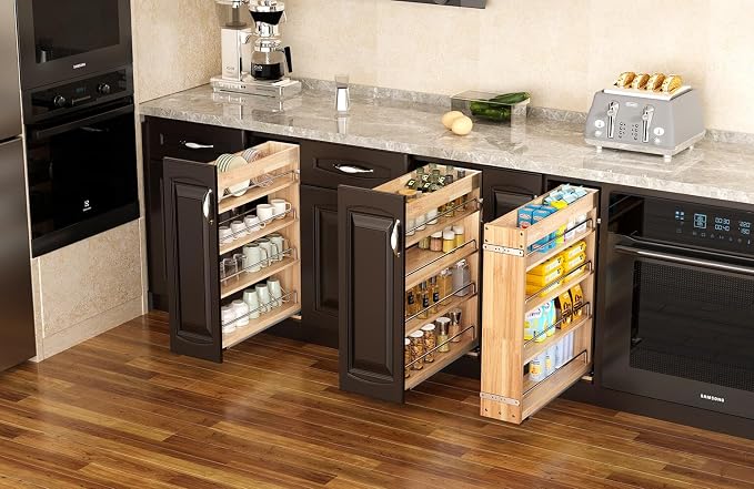 OCG 4-Tier Pull Out Kitchen Cabinet Spice Rack Holder Shelves, spice - Image 7