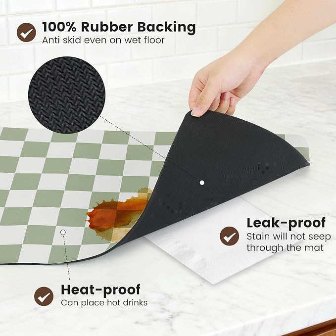 12" x 20" Checkered Dish Drying Mat - Image 4