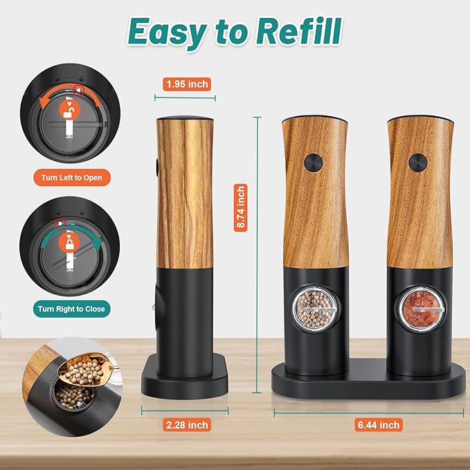 Electric Salt and Pepper Grinder Set - Image 5