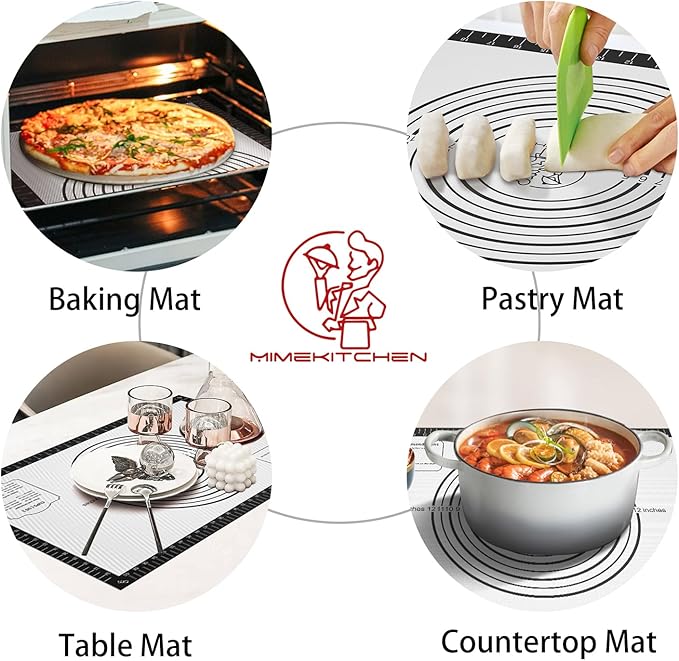 Silicone Dough Mat, Macaron Cookie Pizza Baking Mat - Image 5