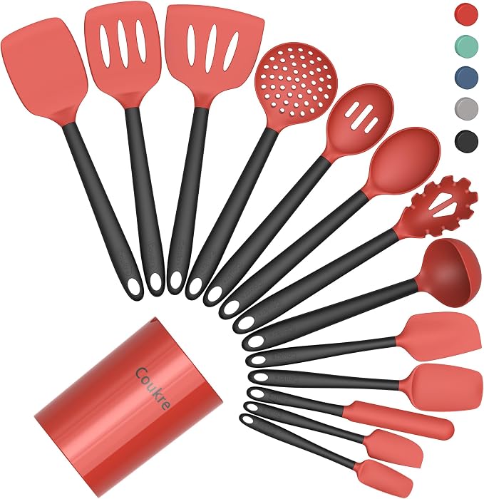 Coukre Silicone Kitchen Cooking Utensils Set by Coukre