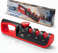 Knife Sharpener, 4-in-1 with Non-Slip Base and Adjustable Angle Guide, Steel by Unknown