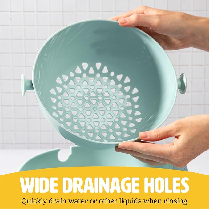 Tasty 2-in-1 Swing Bowl Colander, Built-In Strainer Basket - Image 6