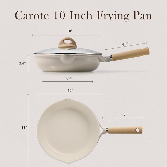 CAROTE 10" Ceramic Frying Pan - Image 2