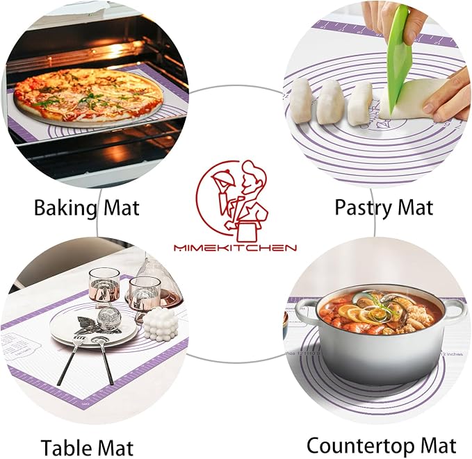 Silicone Baking Mat, Non Stick Pastry Mat Sheet - Image 4