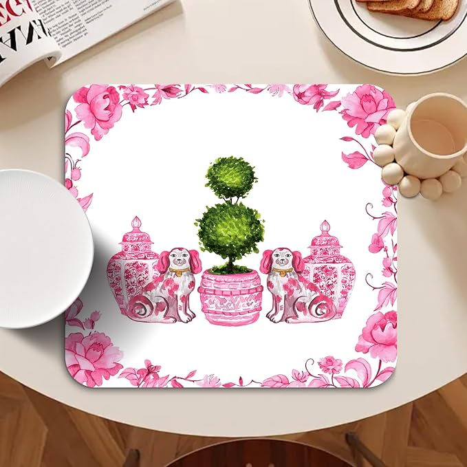 Pink Chinoiserie Dish Drying Mat - Image 5
