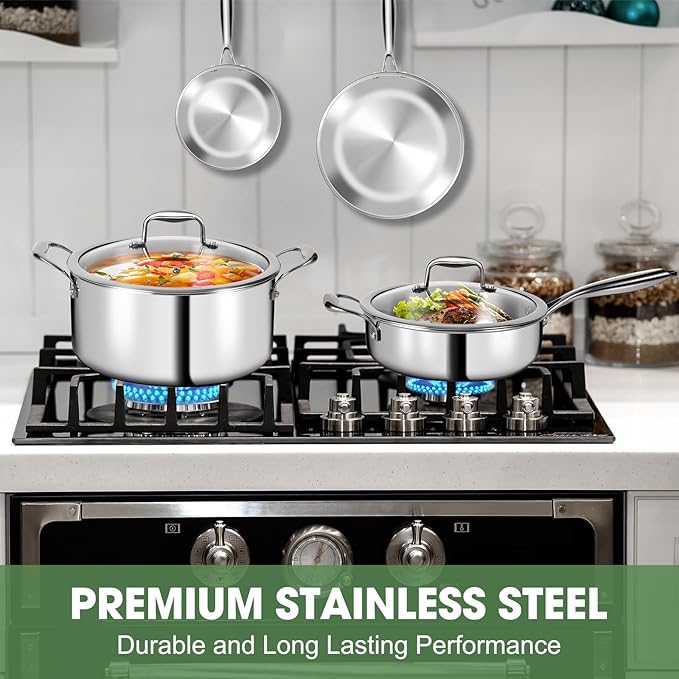 3 Ply Stainless Steel 11-Piece Cookware Set - Image 3