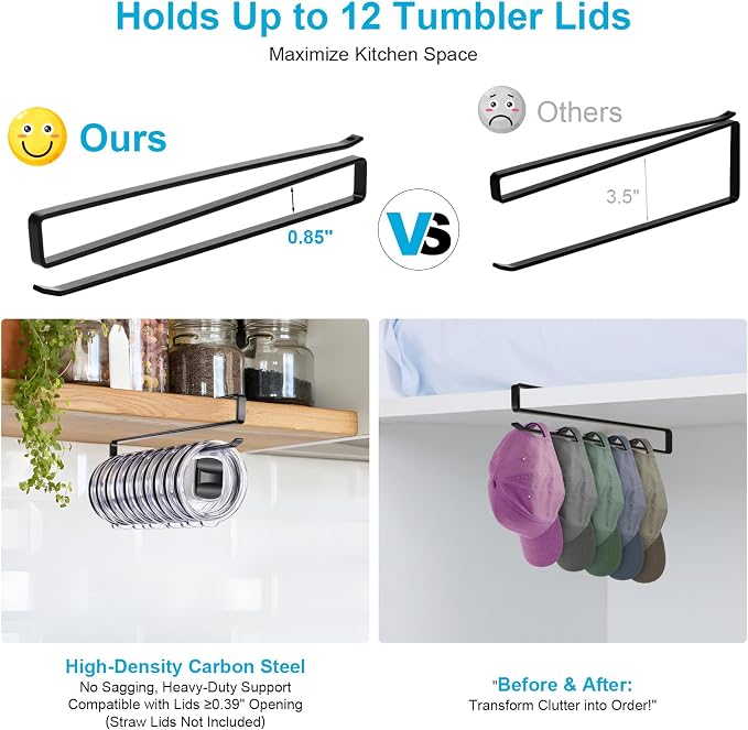 Tumbler Lid Organizer for Corner Cabinets, Space-Saving Coffee Cup Organizers - Image 4