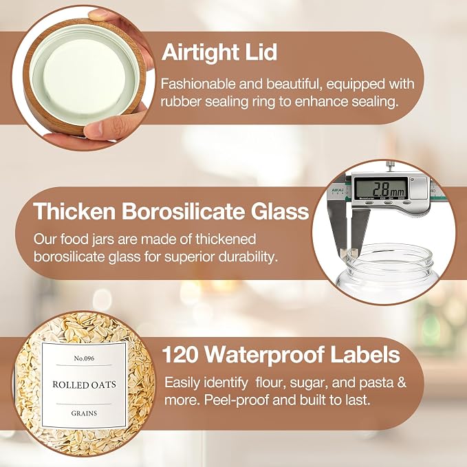 CONNOO 40oz Airtight Glass Storage Containers - Image 6