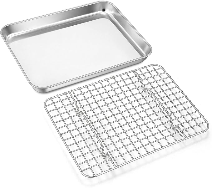 9 Inch Baking Sheet Pan with Cooling Rack Set, Joyfair Stainless Steel Toaster by Joyfair