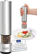 Eparé Salt or Pepper Grinder Mill Electric – Battery Operated Stainless Steel by Epare