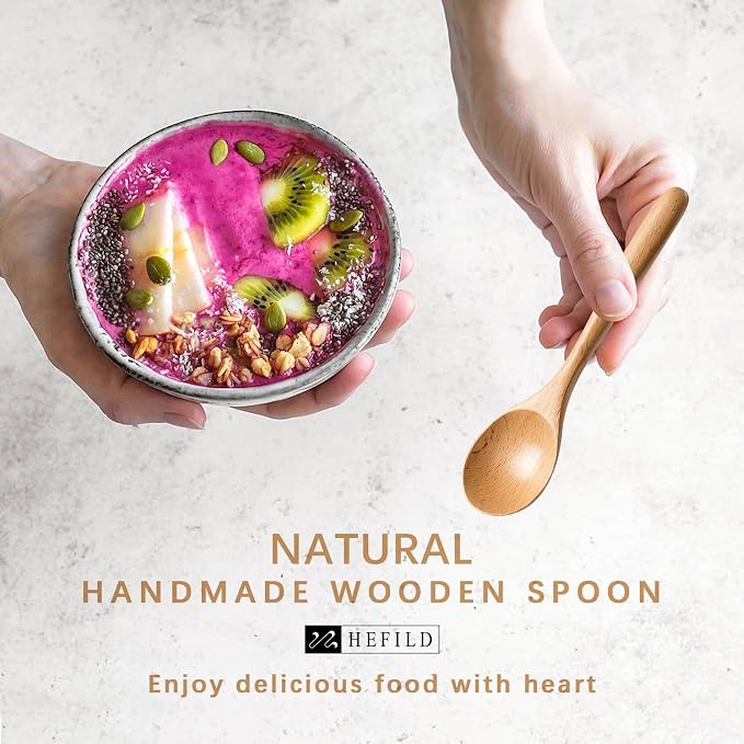 4 PCS Wooden Spoons for Honey, 6.7 inch Small Wooden Spoons - Image 4