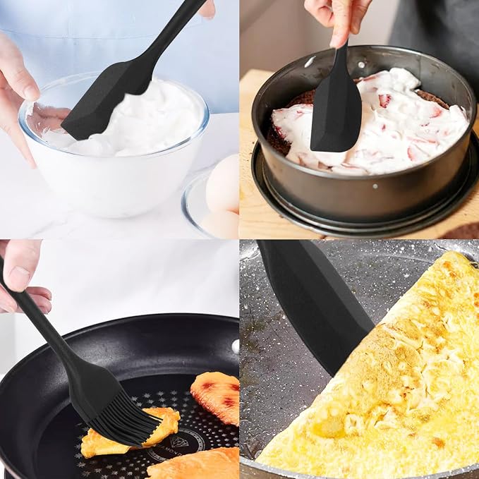 Silicone Spatulas Set of 6, Rubber Spoon Spatula Heat Resistant Spoonula One - Image 3