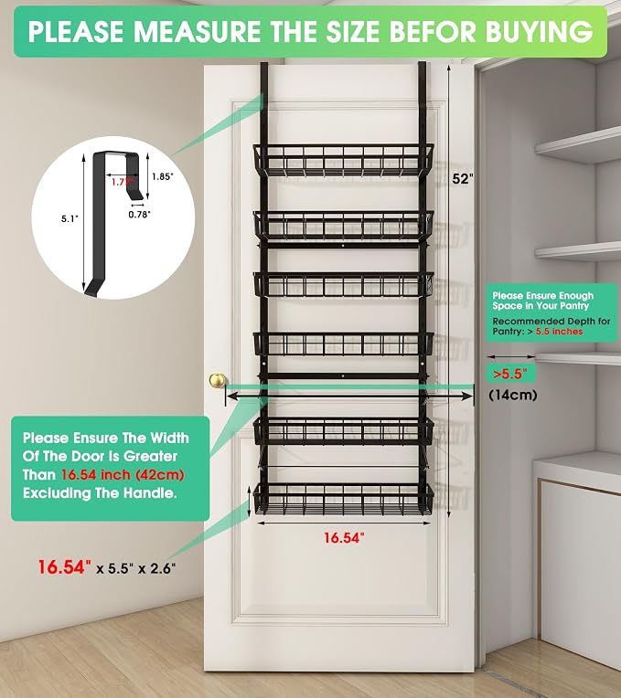 Mefirt Over The Door Pantry Organizer, Pantry Storage and Organization - Image 2