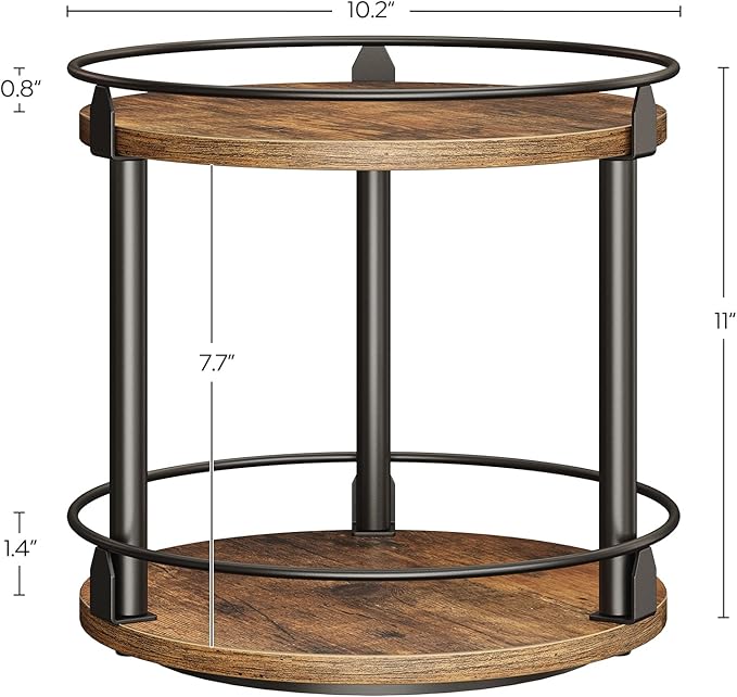 YATINEY Spice Rack, 2-Tier Turntable Organizer, Rotating Spice Rack Organizer - Image 8