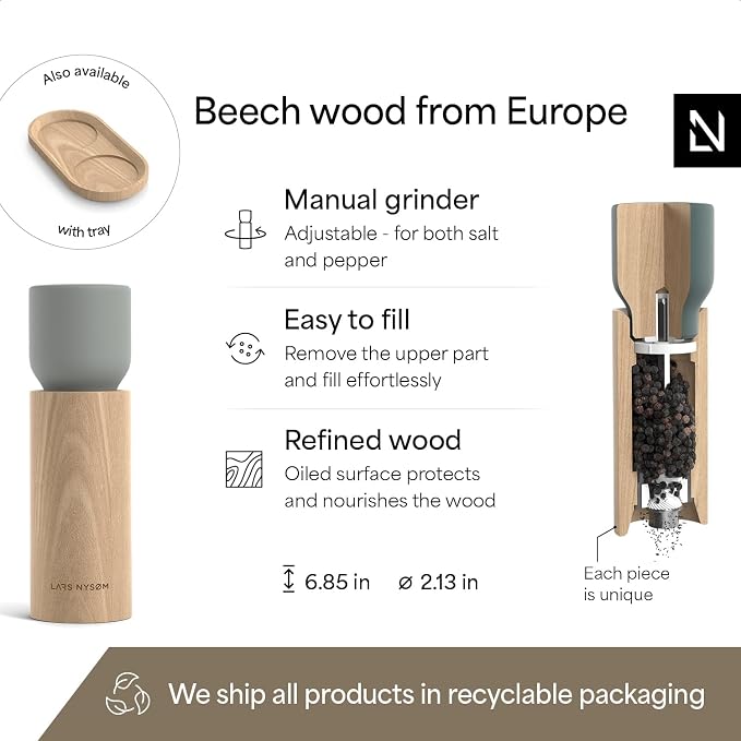 LARS NYSØM Wooden Salt and Pepper Grinder Set Manual - Image 4