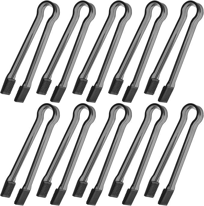 10 Pcs Plastic Buffet Serving Tongs, 6.3 Inches by Hmxpls