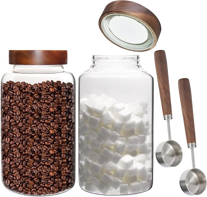 Glass Coffee Jars Spice Jar Round Storage Canister by Patoper