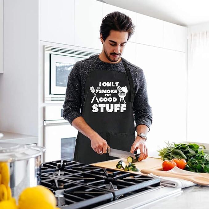 Rosoz Funny BBQ Black Chef Aprons - Image 3