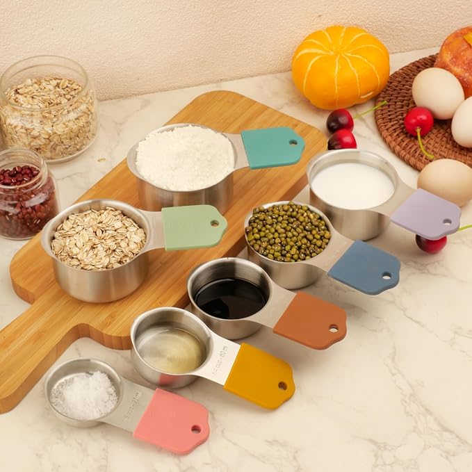 16 Pcs Magnetic Measuring Cups and Spoons Set, Stackable Metal Measure Cup - Image 9