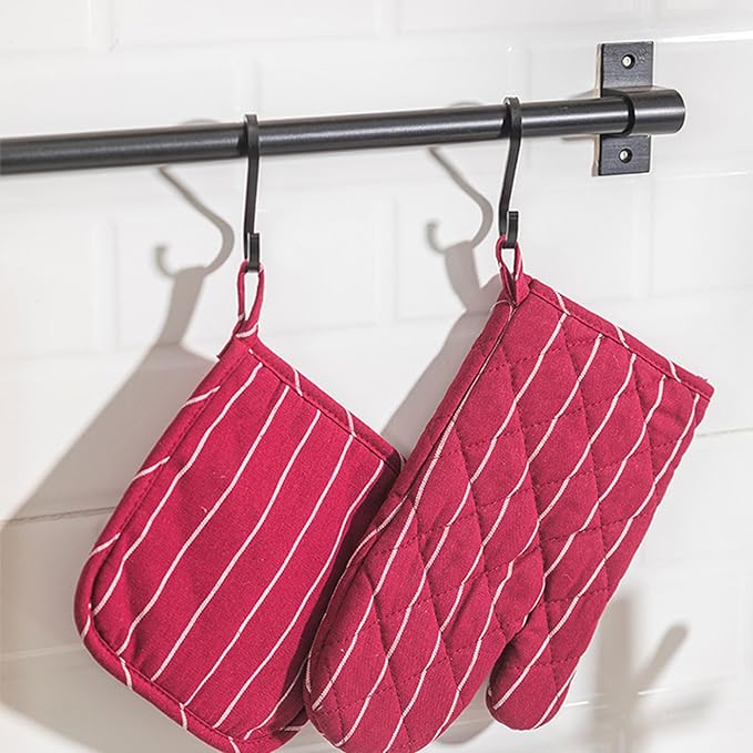 4Pcs Oven Mitts and Pot Holders, Heat Resistant Oven Mitts Set - Image 7