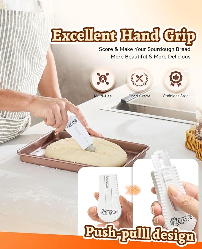 Bread Lame with Magnetic Push-Pull Design, Sourdough Scoring Tool with 5 - Image 3