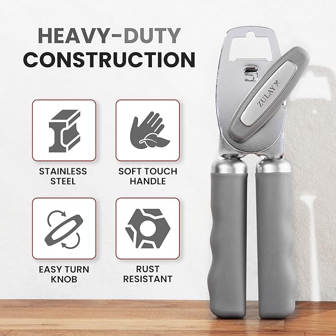 Zulay Kitchen Heavy Duty Stainless Steel Can Opener Manual - Image 3