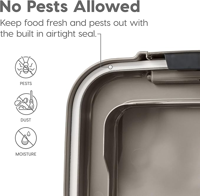 IRIS USA 30 lbs & 11 lbs Combo Airtight Dog Food Storage Container, Stackable - Image 4