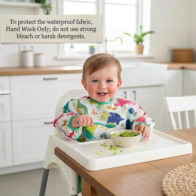 PandaEar 5 Pack Baby Long Sleeve Bibs| Waterproof Full Sleeve Bib - Image 4