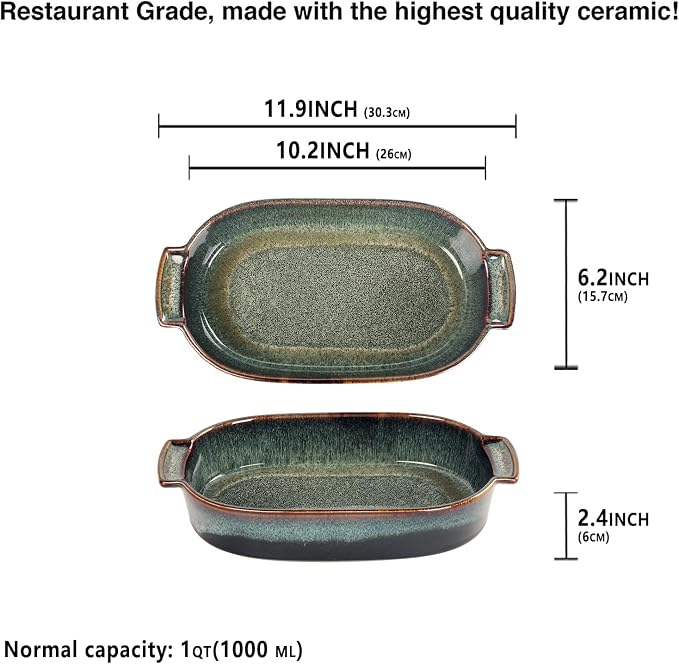Ceramic Oval Casserole Baking Dish, 1 Quarts Baking Dish - Image 2