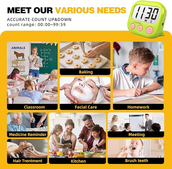 Classroom Timers for Teachers Kids Large Magnetic Digital Timer 4 Pack - Image 6