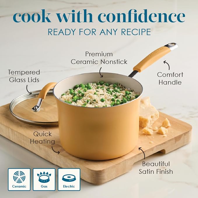 Rachael Ray Cucina Ceramic Cookware Set - Image 6