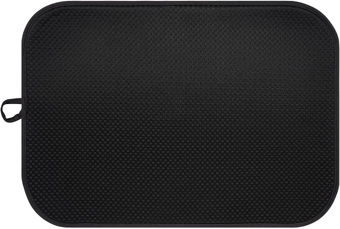 Black Dish Drying Mat XXL 17”x24” – Absorbent Kitchen Drying Mat by FullBeDare
