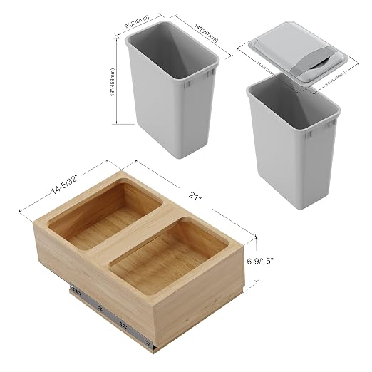 Dowell Double 35Qt Undermount Trash Pull-Out Waste Container - Image 9