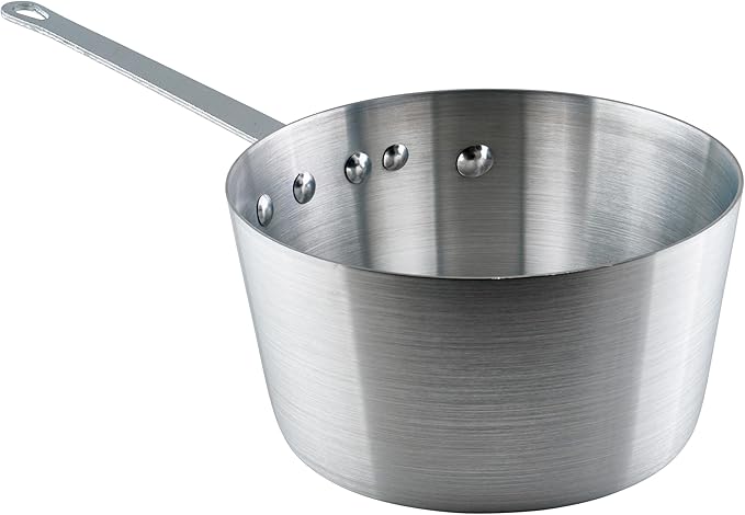 Winco Heavy-Duty Aluminum Tapered Sauce Pan, 4.25 Quart by Winco