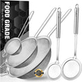 Walfos Fine Mesh Strainer and Fat Skimmer Spoon Set, 304 Stainless Steel Fat by Walfos
