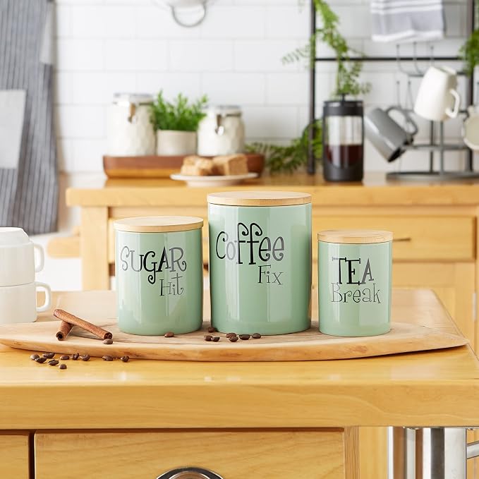 DII Kitchen Accessories Retro Collection Ceramics, Canister Set, 3 Piece - Image 4