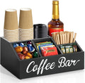 Coffee Station Organizer for Countertop, Wood Coffee Bar Organizer for by CusUnik
