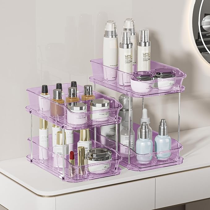 Delamu 2-Tier Under Sink Organizers and Storage, Pull Out Kitchen Pantry - Image 3