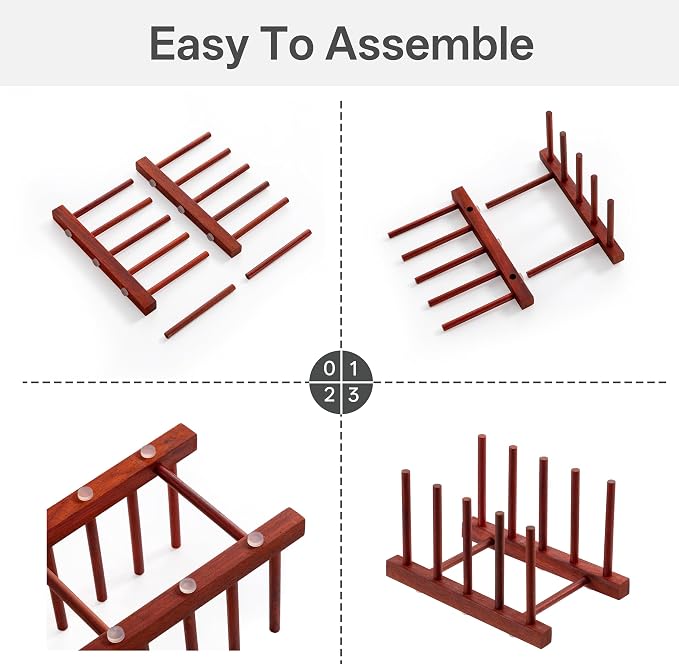 HBlife Rosewood Wooden Dish Drying Rack - Image 5