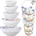 Patelai 10 Pcs Bowl Covers Reusable in 5 Size Stretch Cloth Fabric Elastic Food by Patelai
