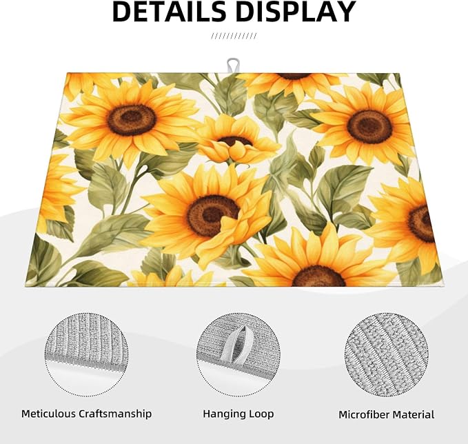 Yellow Sunflower Dish Drying Mat - Image 4